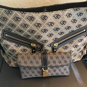 Dooney and Bourke black and grey with matching wallet